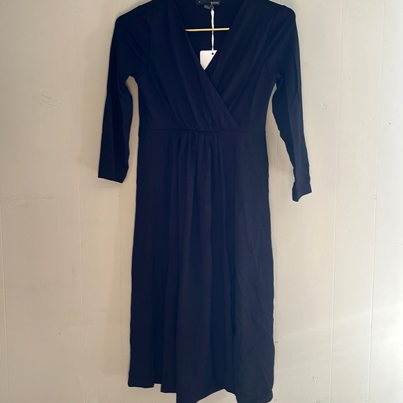 Soon Maternity | Rio 3/4 Sleeve Black Dress - Picture 1 of 5